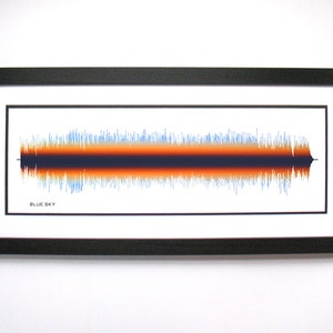 Blue Sky Song Lyrics Wall Art - Song Lyric Gift Idea, Blue Sky Sound Wave Song Poster, Custom Song Print, Song Picture