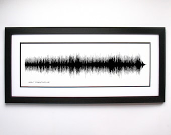 Right Down the Line  - Song Lyrics Wall Art, Song Lyric Gift Idea, Right Down the Line  Sound Wave Song Poster, Custom Song Print