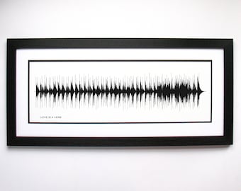 Love is a Verb - Song Lyrics Wall Art, Song Lyric Gift Idea, Love is a Verb Sound Wave Song Poster, Custom Song Print, Song Picture