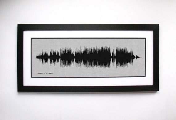 Beautiful Crazy Song Lyrics Wall Art - Song Lyric Gift Idea