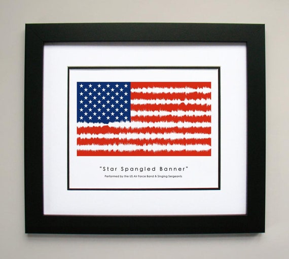 Sound Wave American Flag Art: Soundwave Design Created From the