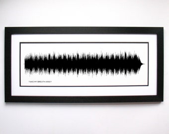 Take My Breath Away - Song Lyrics Wall Art, Song Lyric Gift Idea, Take My Breath Away Sound Wave Song Poster, Custom Song Print