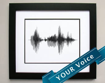 Custom Sound Wave Art - Soundwave Gift and Voice Art Print - Any Sound Into Art, Made from Your Voice,