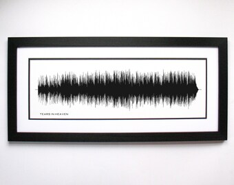 Tears in Heaven - Song Lyrics Wall Art, Song Lyric Gift Idea, Tears in Heaven Sound Wave Song Poster, Custom Song Print, Song Picture