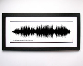 Have You Ever Really Loved A Woman? - Song Lyrics Wall Art, Song Lyric Gift Idea, Sound Wave Song Poster, Custom Song, Soundwave Art