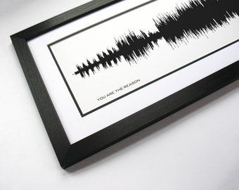 You Are The Reason - Song Lyrics Wall Art, You Are The Reason Sound Wave Song Poster, Custom Song Lyric Priont, Gift Idea
