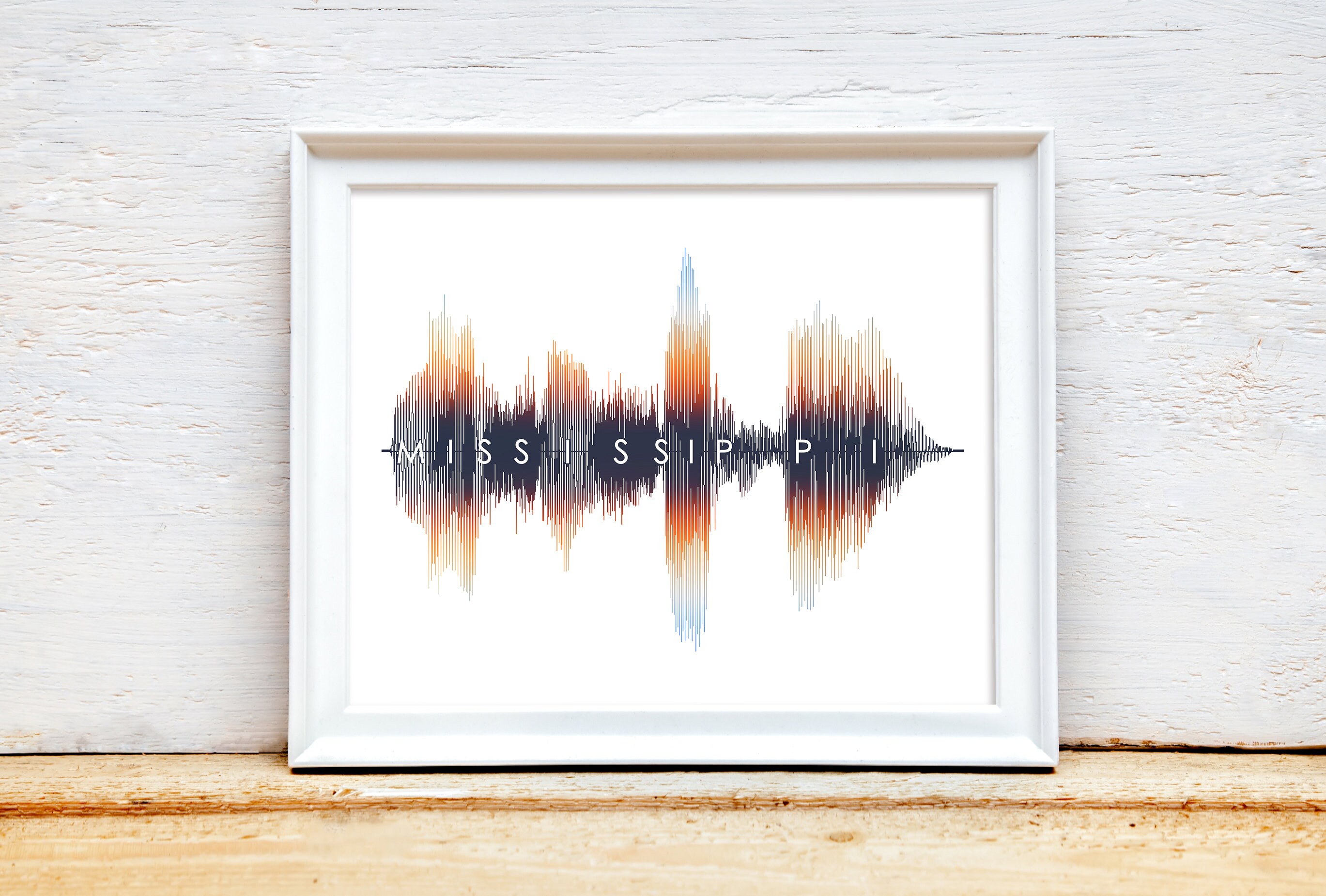 Mississippi Wall Art - Sound Wave Mississippi Art Print | Created