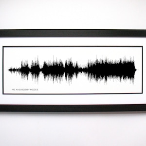 Me And Bobby McGee - Song Lyrics Wall Art, Song Lyric Gift Idea, Me And Bobby McGee Sound Wave Song Poster, Custom Song Print, Song Picture