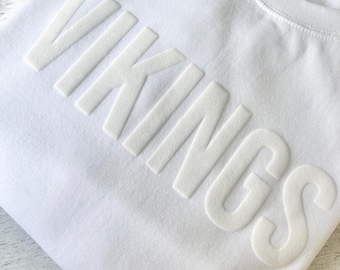 Custom Team Name Sweatshirt, Embossed Mascot Sweater, School Spirit Sweatshirt with Puff Print