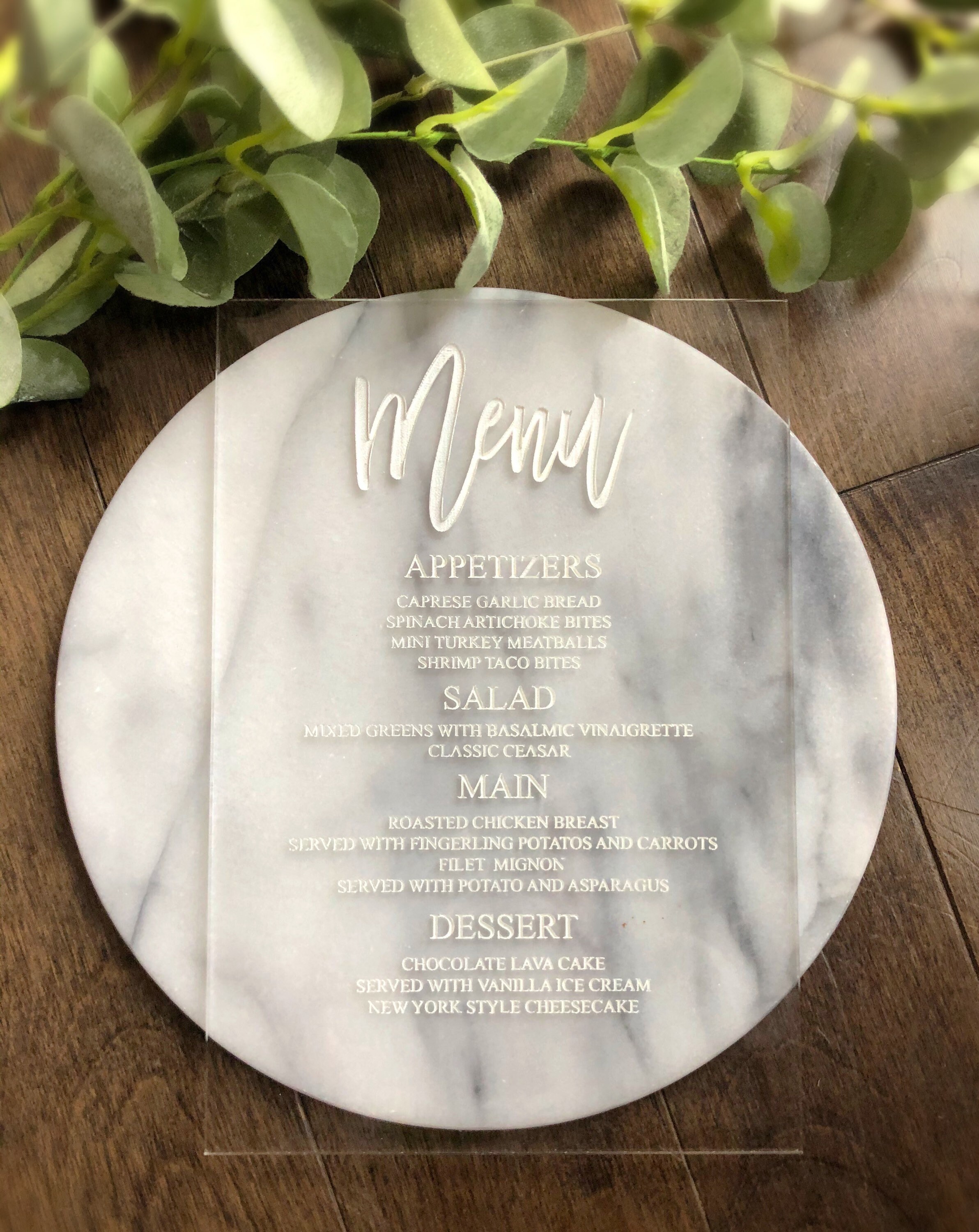 Clear acrylic menu acrylic menu wedding menu acrylic wedding Etsy