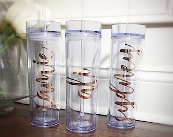 Personalized Bridesmaid Tumbler: 16oz Acrylic Custom Cup