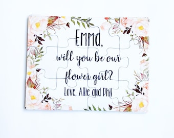 Personalized Flower Girl Proposal Puzzle: Custom Name Gift