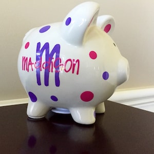 personalized piggy bank, custom piggy bank, piggy bank for girl, piggy bank for boy, piggy bank, piggybank, piggybanks, baby shower gift,