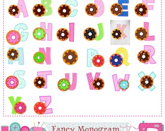 Donut Letters applique,Donut Monogram A~Z applique,Birthday letters applique,Fonts design,Alphabet design,Donut design,Donut applique.-1549