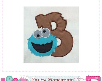 Cookie Monster Monogram B applique,Cookie Monster Letter B applique,B,Font B,Cookie Monster design,Birthday applique,B,Cookie Monster.-01