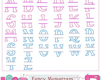 Split Monogram applique,Split letters applique,Split Letters design,Alphabet,Fonts design,Monogram design,26 Letters,Split Letters.-18321