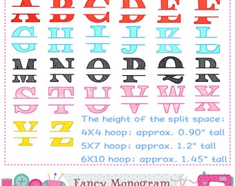 Split Monogram applique upper case Split letters applique-Split Letters design,Alphabet,Fonts design,Monogram design,26 Letters.-1601
