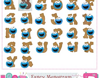 Cookie Monster Letters applique,Cookie Monster Monograms design,Birthday Letters applique,Alphabet design,Letters design,Fonts design.-1632