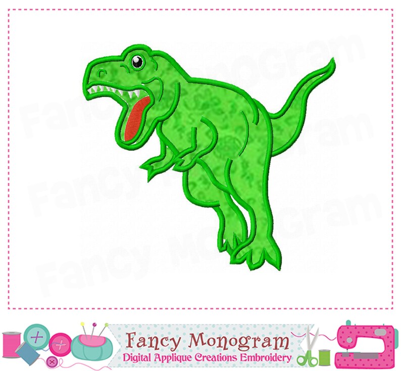 Trex Applique Tyrannosaurus Design Dinosaur Applique Etsy