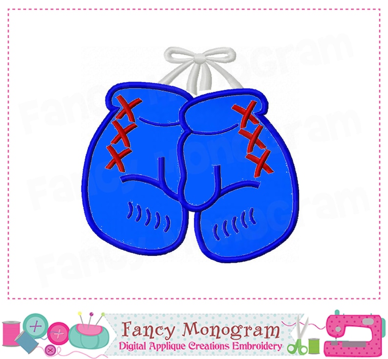 Boxing Gloves Applique Boxing Embroidery Boxing Design Etsy