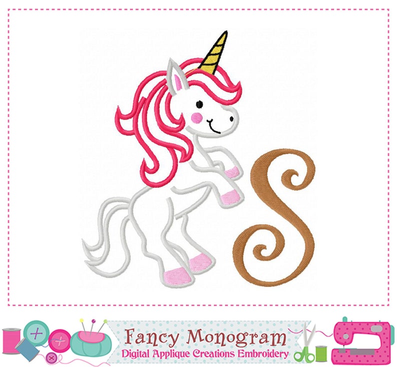 Download Unicorn Monogram applique Unicorn Letters embroidery 26 | Etsy