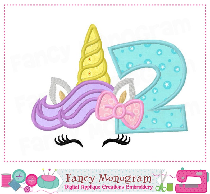 unicorn numbers embroidery unicorn embroidery girl etsy