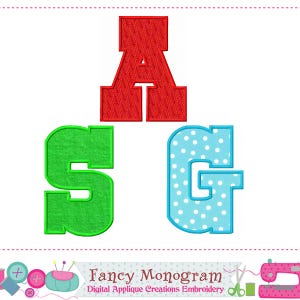 Applique Monogram Alphabet Set - Machine Embroidery Fonts Design -1755
