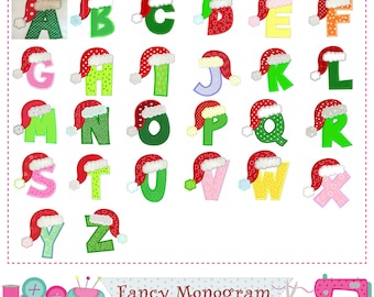 Christmas Machine Embroidery Fonts | Santa Letters Monogram Alphabet Applique Set -1492