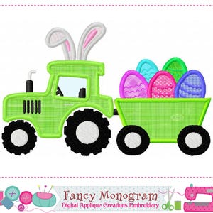 Tractor Applique - Easter Bunny Embroidery Design (Digital Download) 233ET