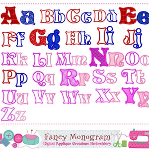 Letter Alphabet Fonts Applique Embroidery - Machine Embroidery - instant download -19520
