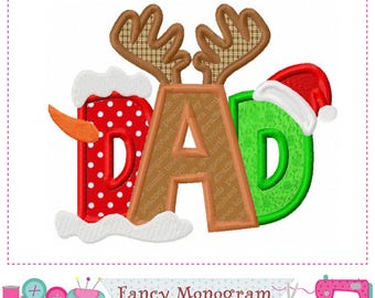 DAD Applikation Stickerei für Weihnachtshemd -2511GI