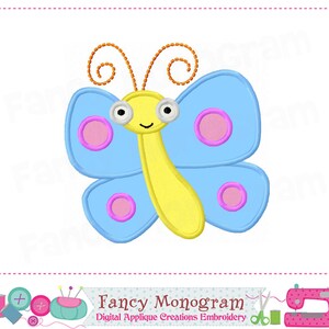 Spring Butterfly Applique Embroidery Design - Easter Machine Embroidery Pattern - Shirt pillow embroidery -17812