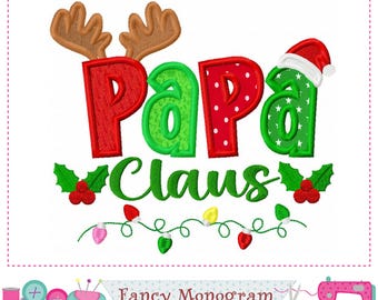 PAPA Applique Embroidery Christmas Baby Tee - Festive Holiday Cheer -2511PA
