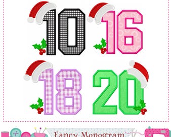 Weihnachtszahlen 10–20 Applikation – Weihnachtsmann-Stickerei – 2312C