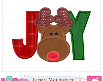 Joyful Applique Design - Reindeer Machine Embroidery Pattern