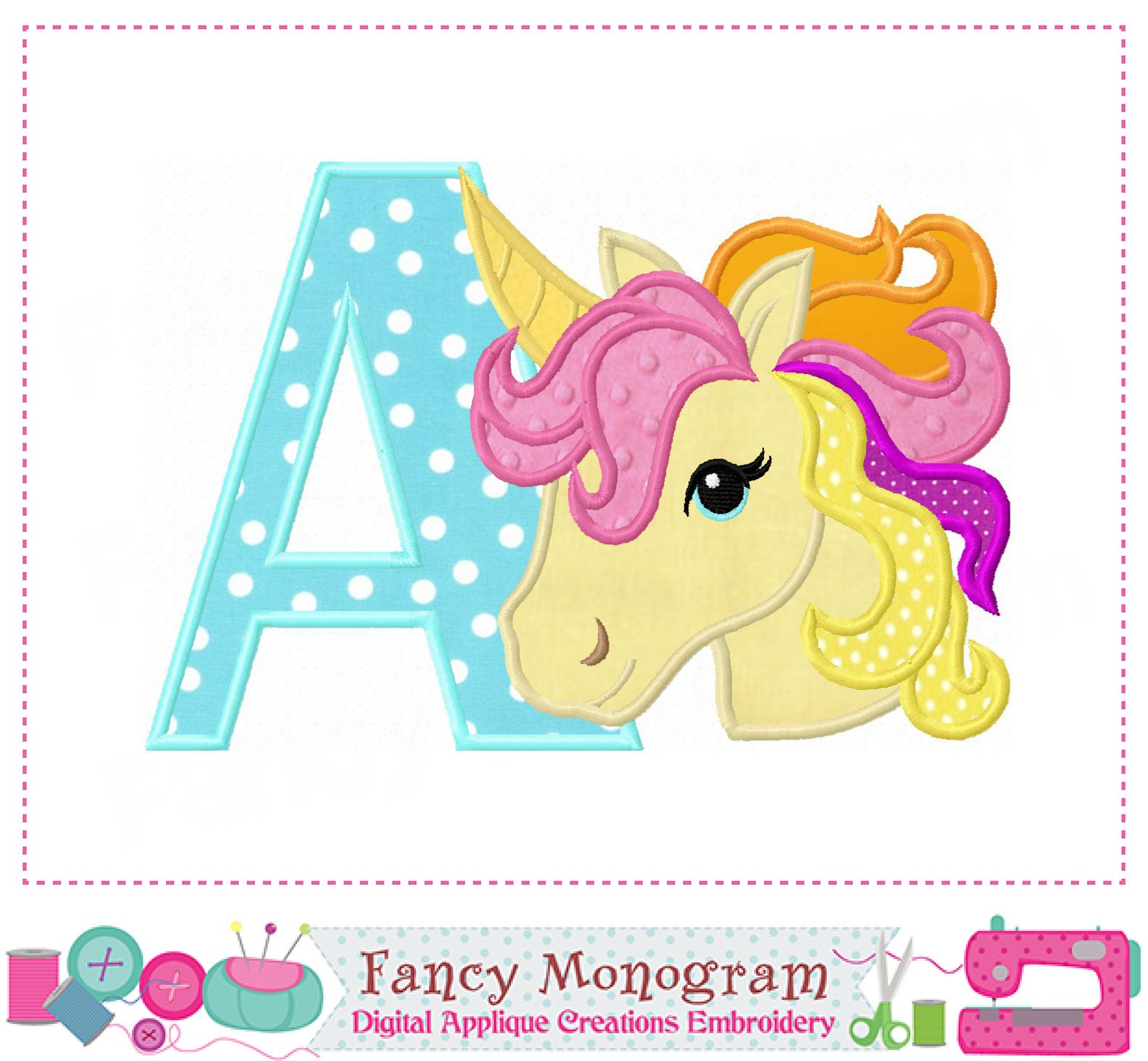 Rainbow unicorn letters applique alphabet embroidery  etsy