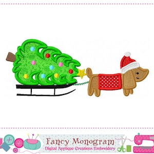 Julgransapplikation - Jultomtens slädvalpbroderi - 258TS