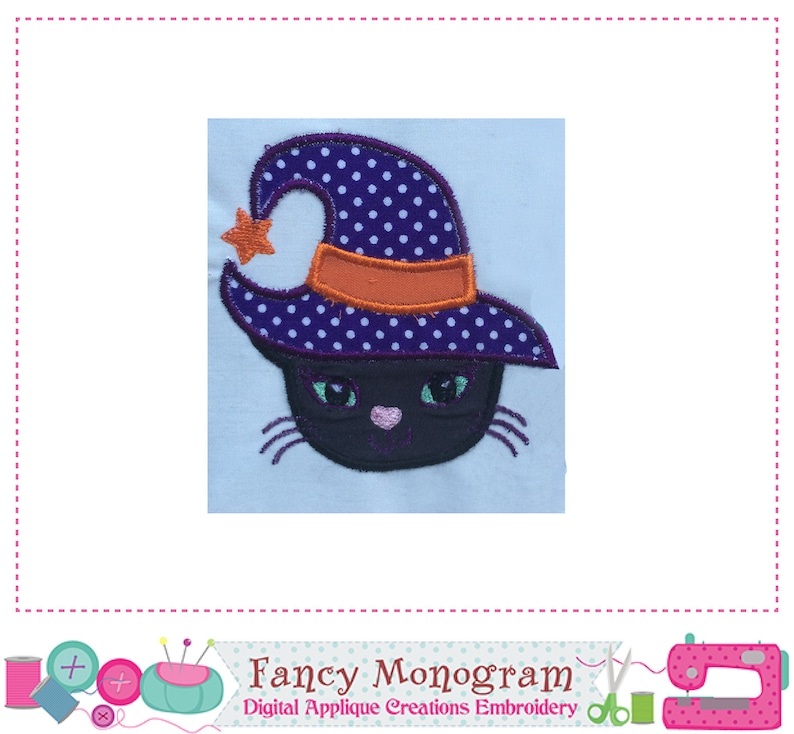 Witch Hat Applique Halloween Applique Halloween Embroidery Etsy