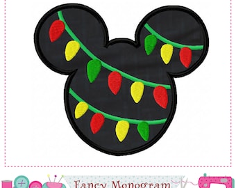 Mickey Mouse Applique Embroidery - Christmas Design (Instant Download) 2280