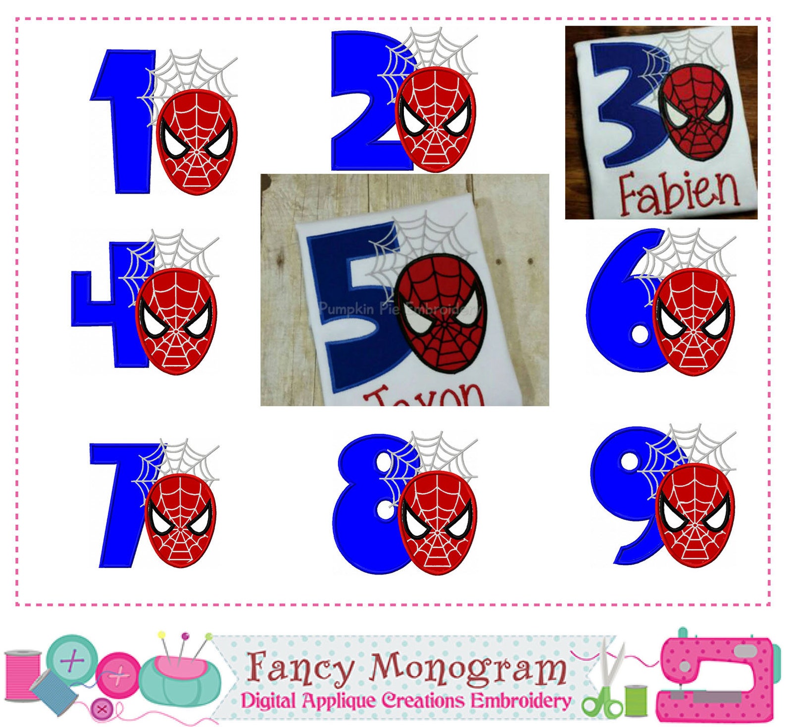 Spiderman Numbers Applique Spiderman Birthday Numbers Etsy UK