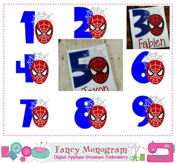 spider man numbers applique spider man birthday numbers etsy