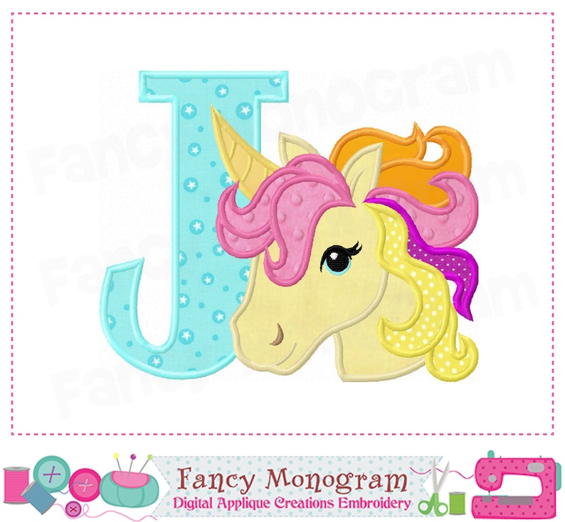 Download Rainbow unicorn Letters applique Alphabet embroidery | Etsy
