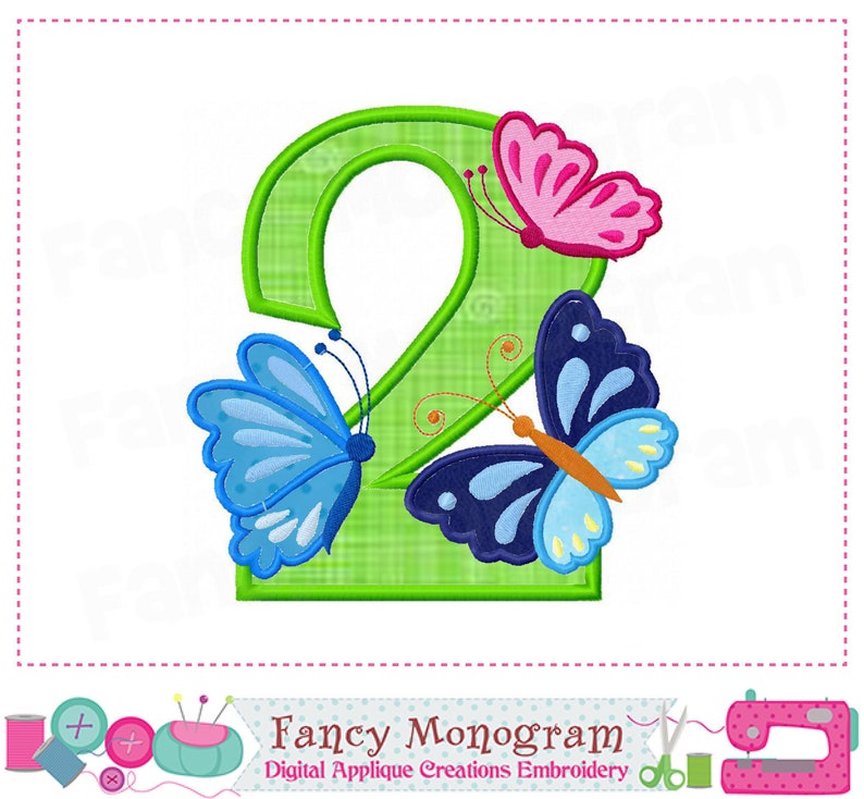 Butterfly Numbers applique Butterfly Numbers embroidery Etsy