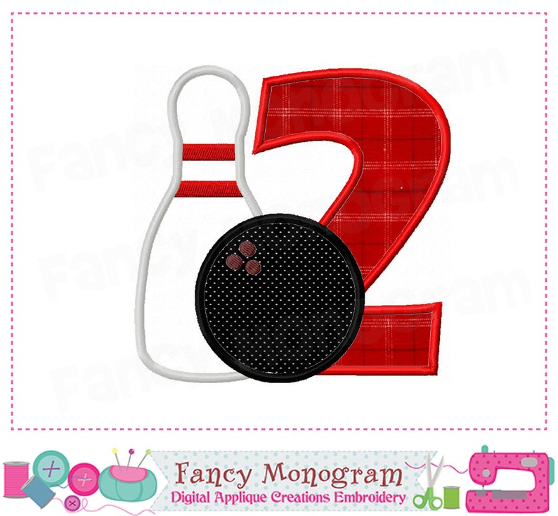 Bowling Numbers Applique Birthday Numbers Applique Bowling Etsy