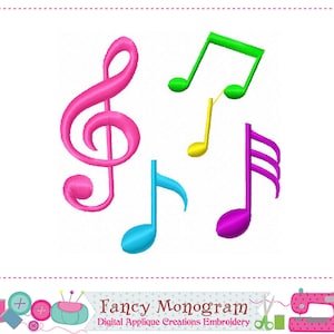 Disegno per ricamo a macchina con note musicali - Modello per ricamo a fascia - Ricamo a tema musicale - Disegni intricati per fasce cuciti a macchina -01
