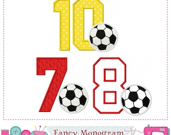 Soccer Numbers Applique Embroidery - Birthday Customization 2264
