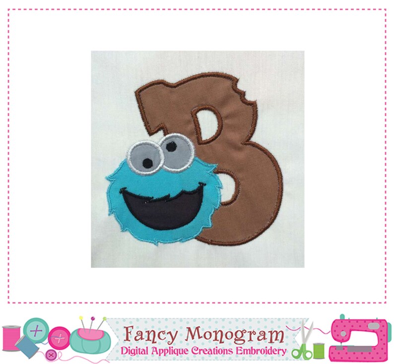 Cookie Monster Alphabet Embroidery Cookie Monster Monograms - Etsy