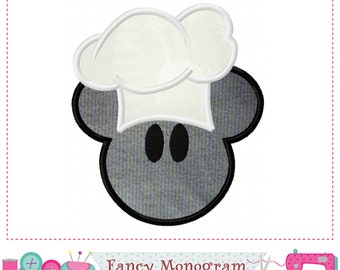 Mickey applique embroidery design - Chef applique embroidery design - Birthday party design - machine embroidery-2295