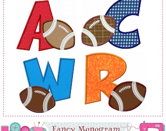 Football Alphabet Fonts Embroidery - Monogram Applique Letters design -1494