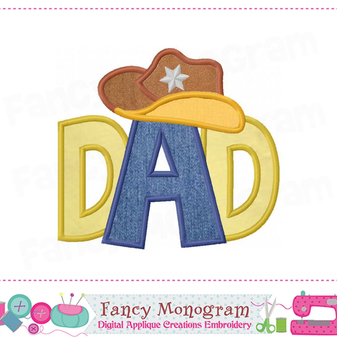 Father's Day Cowboy Daddy Machine Embroidery Design - DAD Design, Shirt ...